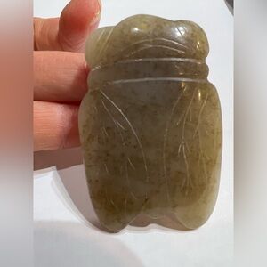 Hetian white jade cicada jade pendant
